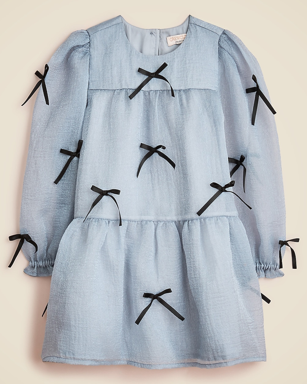 Girls' bow-embellished dress in crinkle organza | J. Crew US