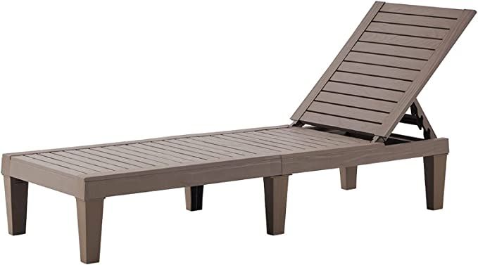 BLUU Chaise Lounge Outdoor | Lounge Chairs for Outside|Adjustable with 5 Positions| Wood Texture ... | Amazon (US)