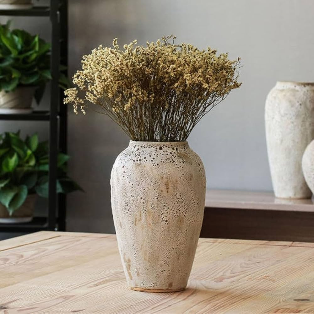 Ceramic Vase,Farmhouse Tall Vase,Rustic Home Deco Pottery, Minimalist Nordic Boho Style for Livin... | Amazon (US)