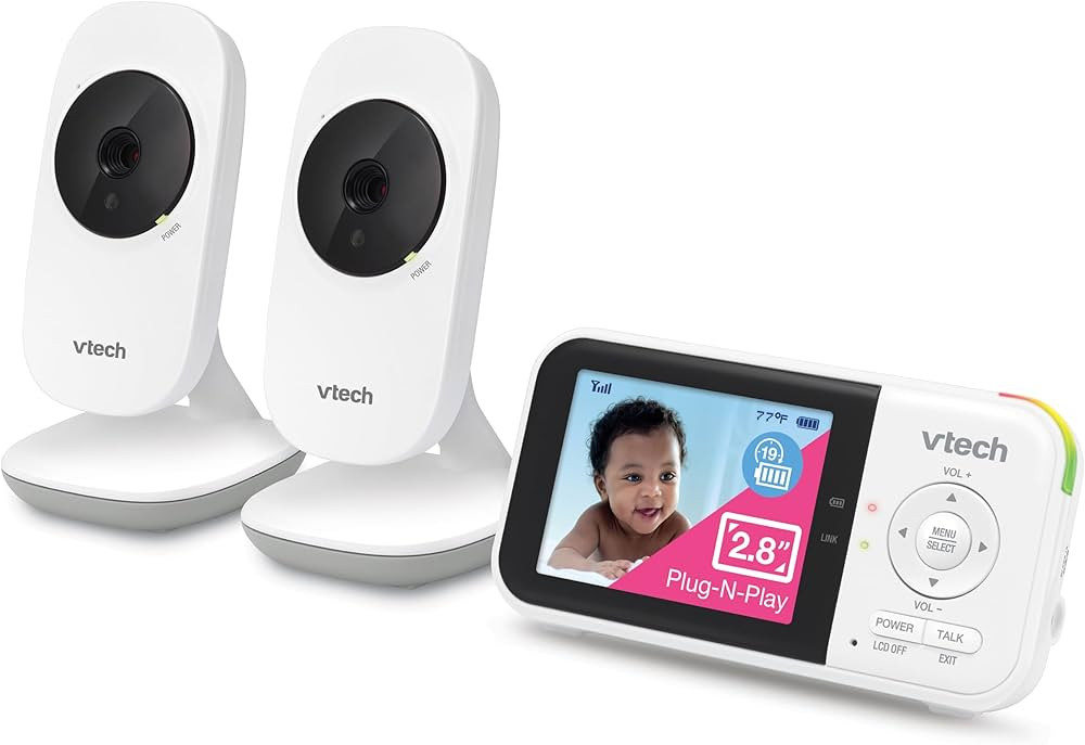 VTech VM819-2 Baby Monitor, 2.8” Screen, 2 Cameras, 1000ft Range, Night Vision, 2-Way Audio, Te... | Amazon (US)