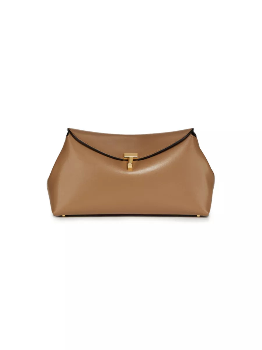 T-Lock Convertible Leather Clutch | Saks Fifth Avenue