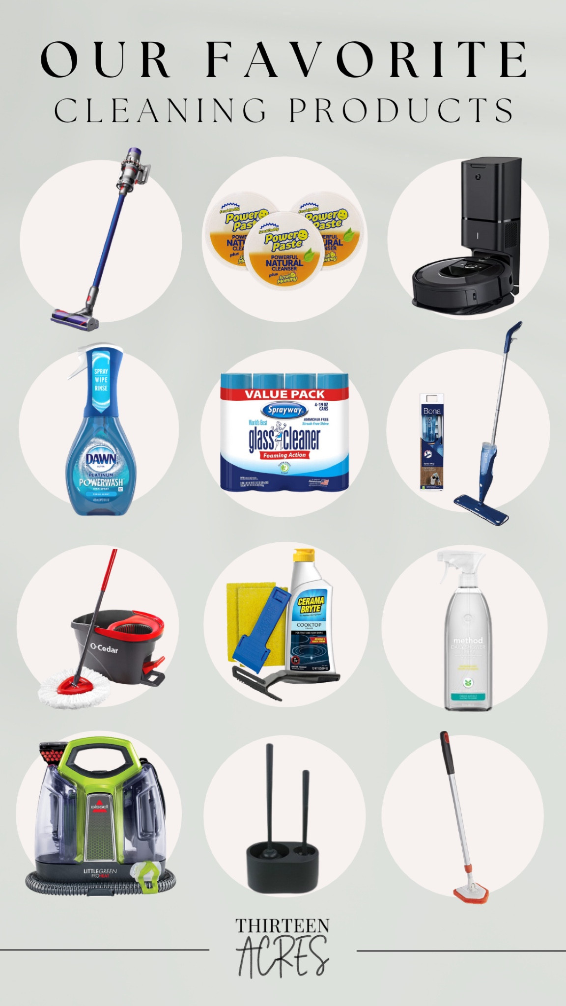 Our favorite cleaning products 🧹

Dyson, Scrub Daddy, iRobot, Dawn dish detergent, glass cleaner, Bona mop, shower spray, vacuum, broom.

#LTKhome