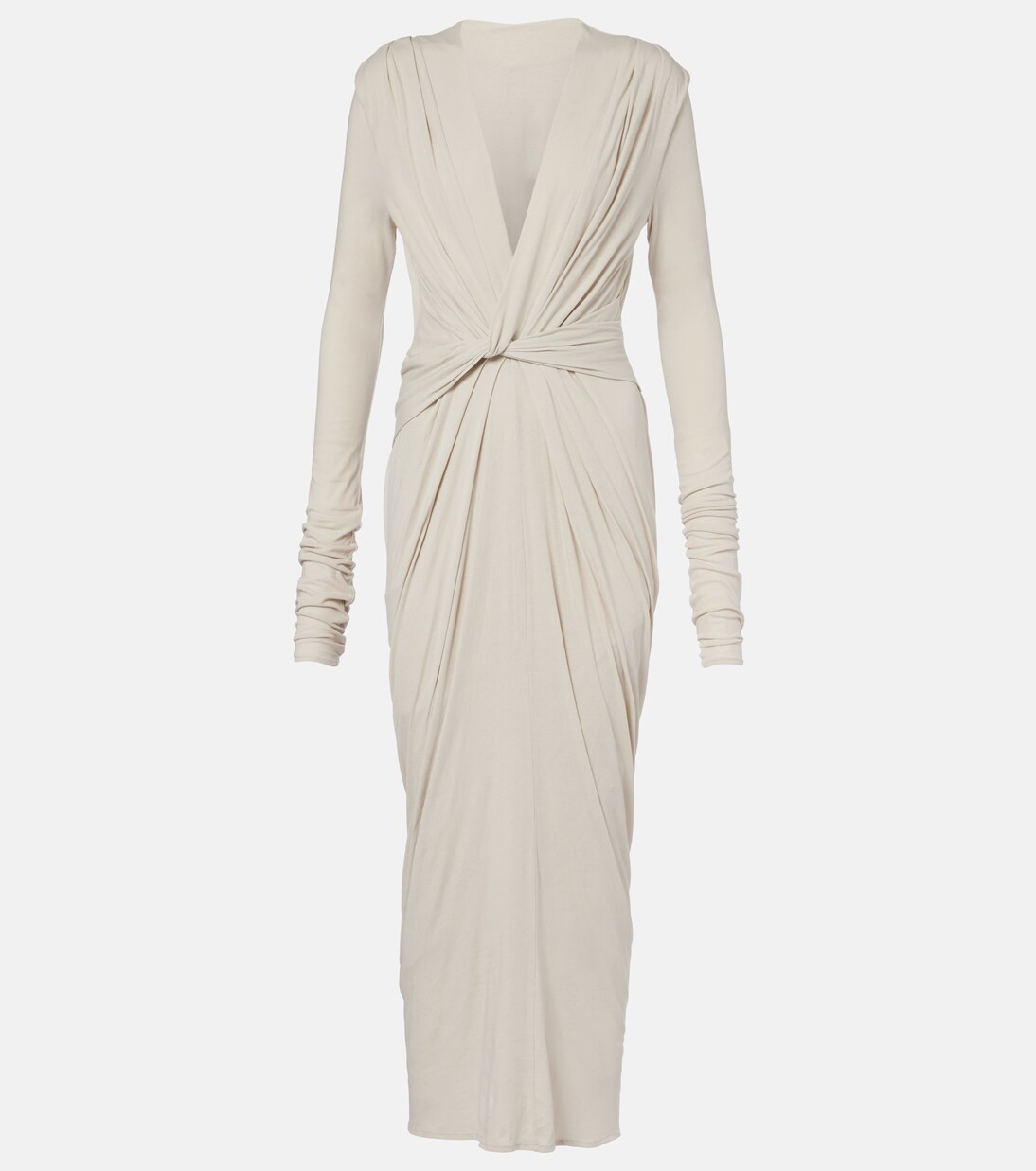 Gathered cotton-blend jersey maxi dress | Mytheresa (INTL)