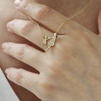 14K Solid Gold Mom & Daughter Necklace, Best Mothers Day Gift, Forever Love Necklace For Mother & Kids, Gift Birth | Etsy (US)