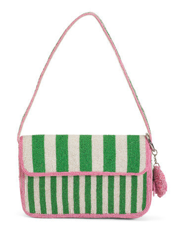 Beaded Yin Yang Chic Flap Shoulder Bag For Women, Leather | TJ Maxx