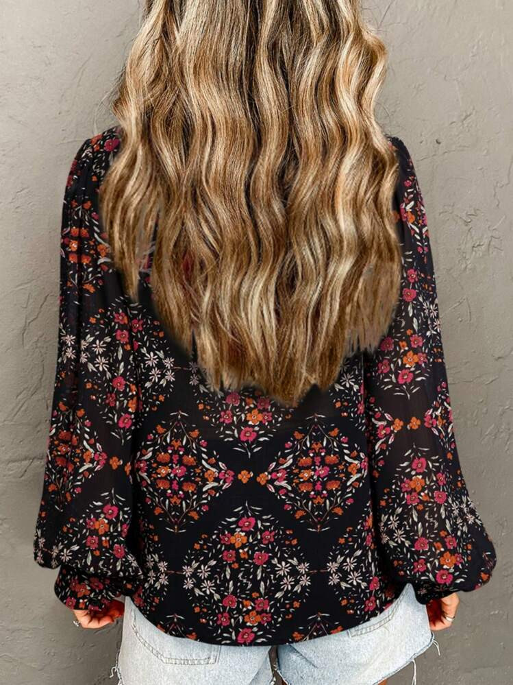 Astylish Women Floral Print Long Sleeve Top Shirts Button Down Blouse | SHEIN