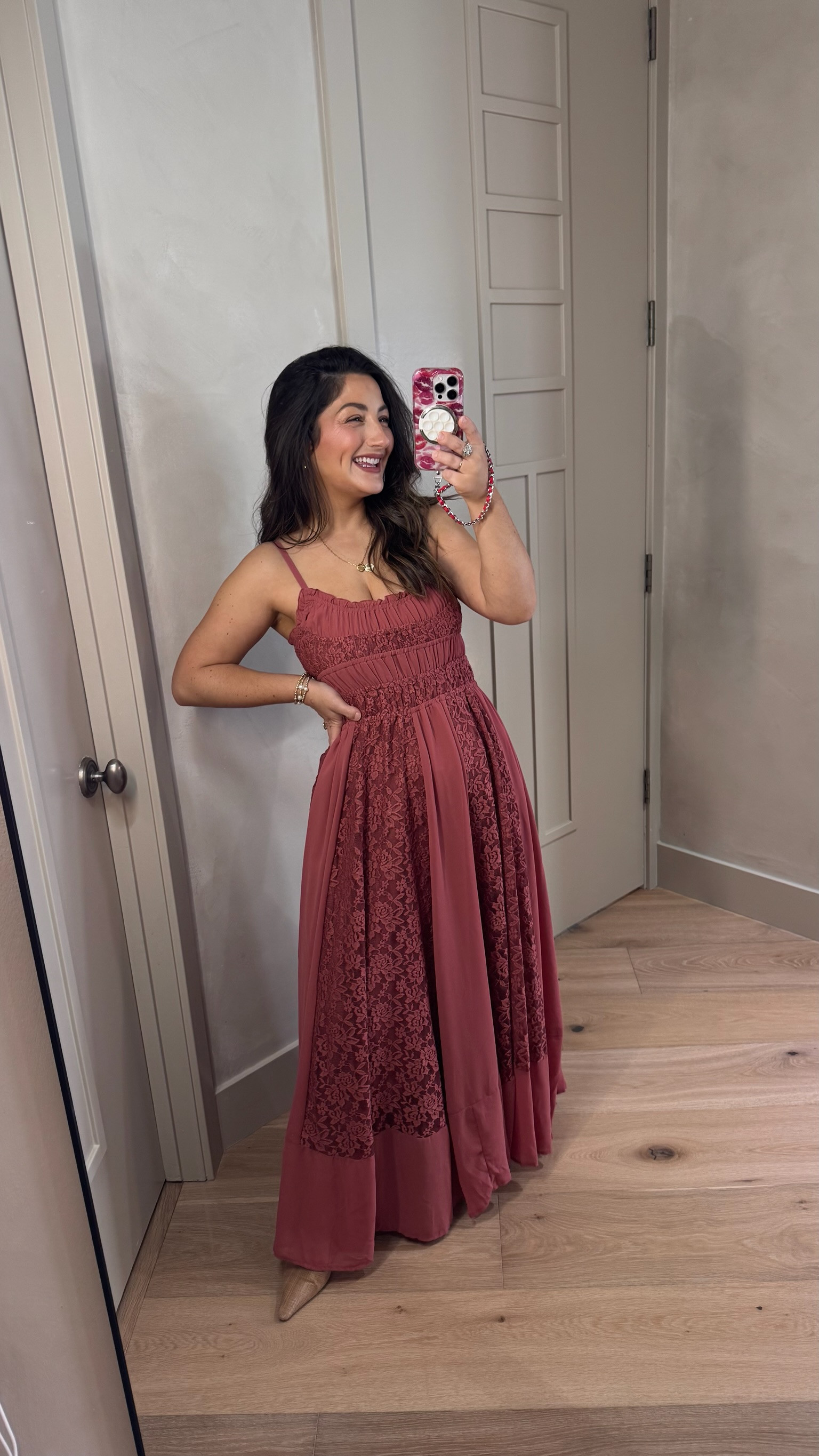 The most gorgeous dress for your next event!! 
Size small color rose 

5'0" 140lbs
Petite friendly, bump friendly

#LTKSeasonal #LTKPetite #LTKWedding