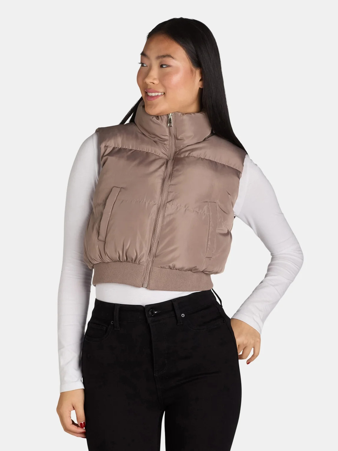 Liv & Lottie Juniors’ Cropped Puffer Vest, Sizes S-XL | Walmart (US)