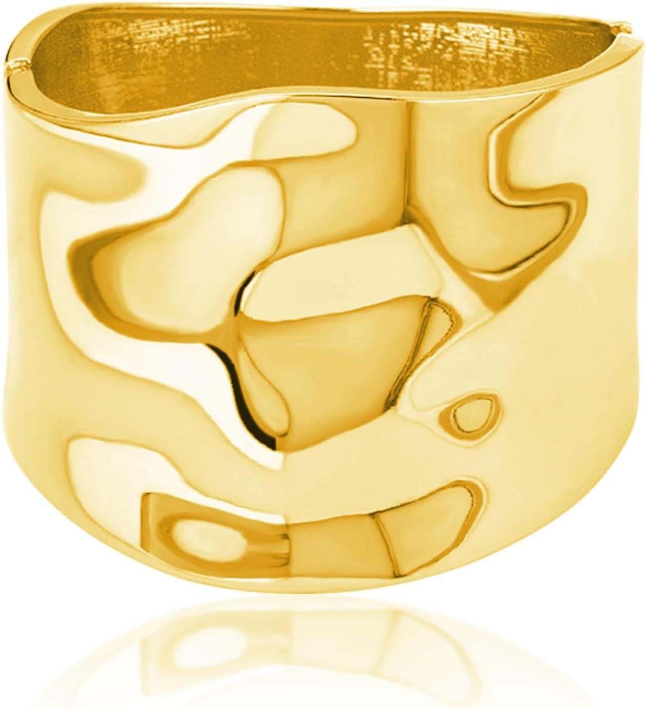 Wide Cuff Chunky 14K Gold Plated Bracelets for Women Open Cuff Bangles Adjustable Wrist Cuff Bracelets Fashion Jewelry for Women | Amazon (US)