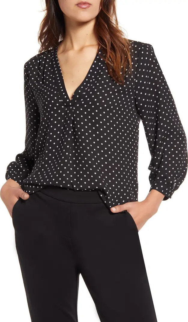 Polka Dot V-Neck Top | Nordstrom