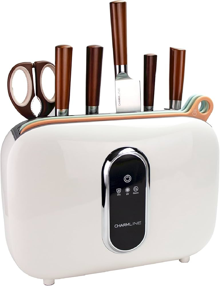 Charmline Smart Cutting Board and Knife Set with Holder, 3 Color Coded Chopping Boards, 4 Knives,... | Amazon (US)