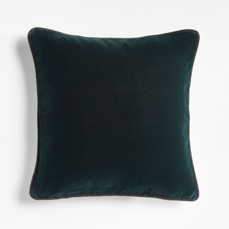 Spruce Green Reversible Faux Mohair Linen Decorative Christmas Throw Pillow Cover 20"x20" | Crate... | Crate & Barrel