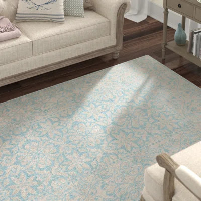 Velay Floral Blue/Beige Area Rug Lark Manor™ Rug Size: Rectangle 2'2" x 4' | Wayfair North America
