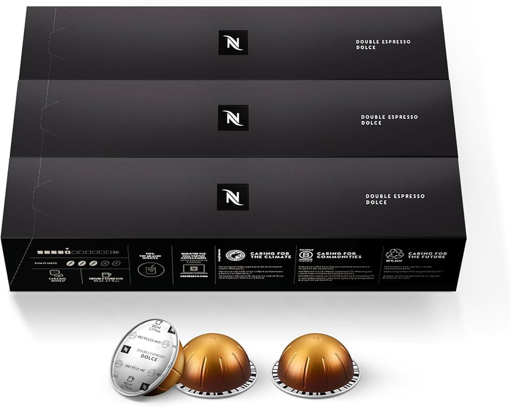 Nespresso Capsules Vertuo, Double Espresso Dolce, 30-Count Espresso Pods, Brews 2.7 oz. | Amazon (US)