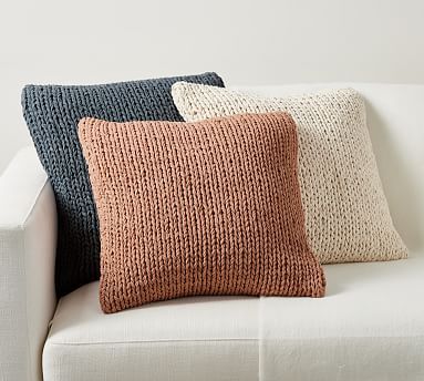 Chunky Sweater Handknit Pillow Cover | Pottery Barn (US)