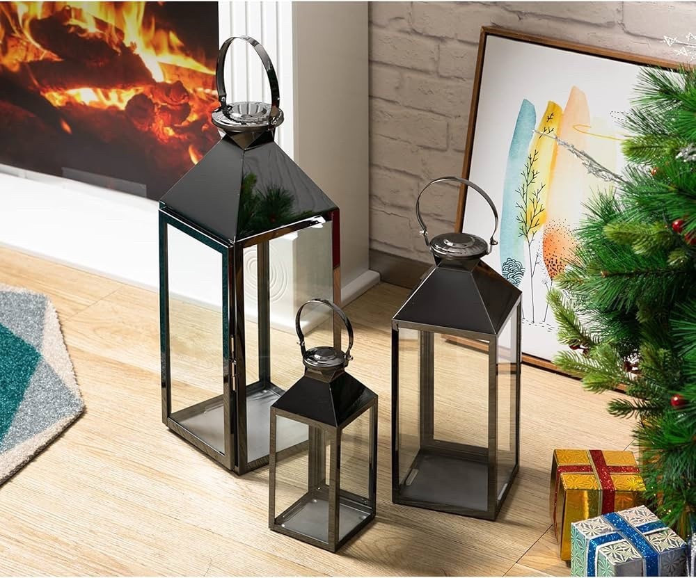 Great price for three outdoor lanterns with the glass. I sprayed painted mine black with the spray paint linked below  

#LTKSummerEdit #LTKFindsUnder100 #LTKHome