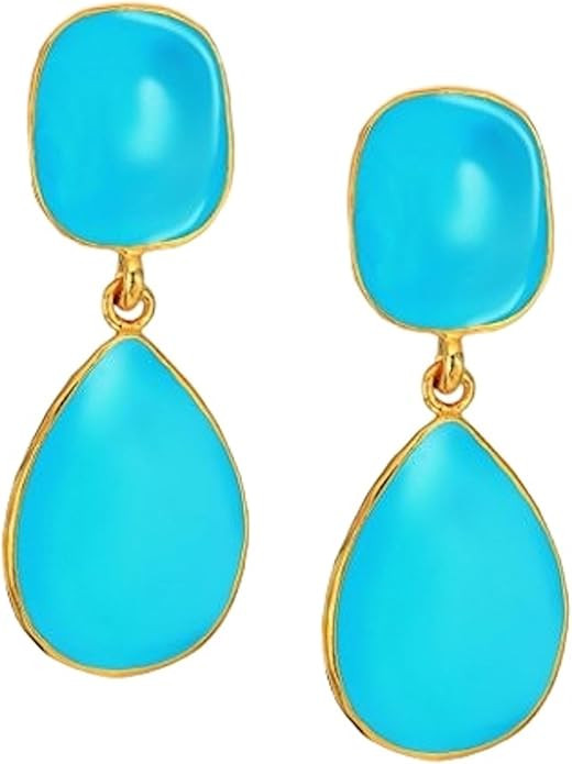 Kenneth Jay Lane Turquoise & Lapis Enamel Drop Clip Earrings | Amazon (US)