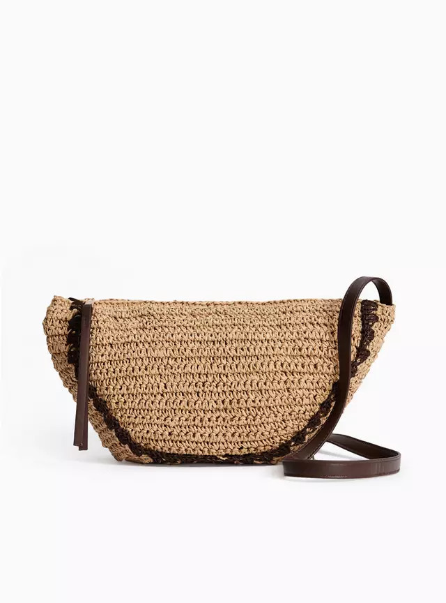 Buy Stone Straw Half Moon Crossbody Bag One Size | Bags | Tu | Tu Clothing