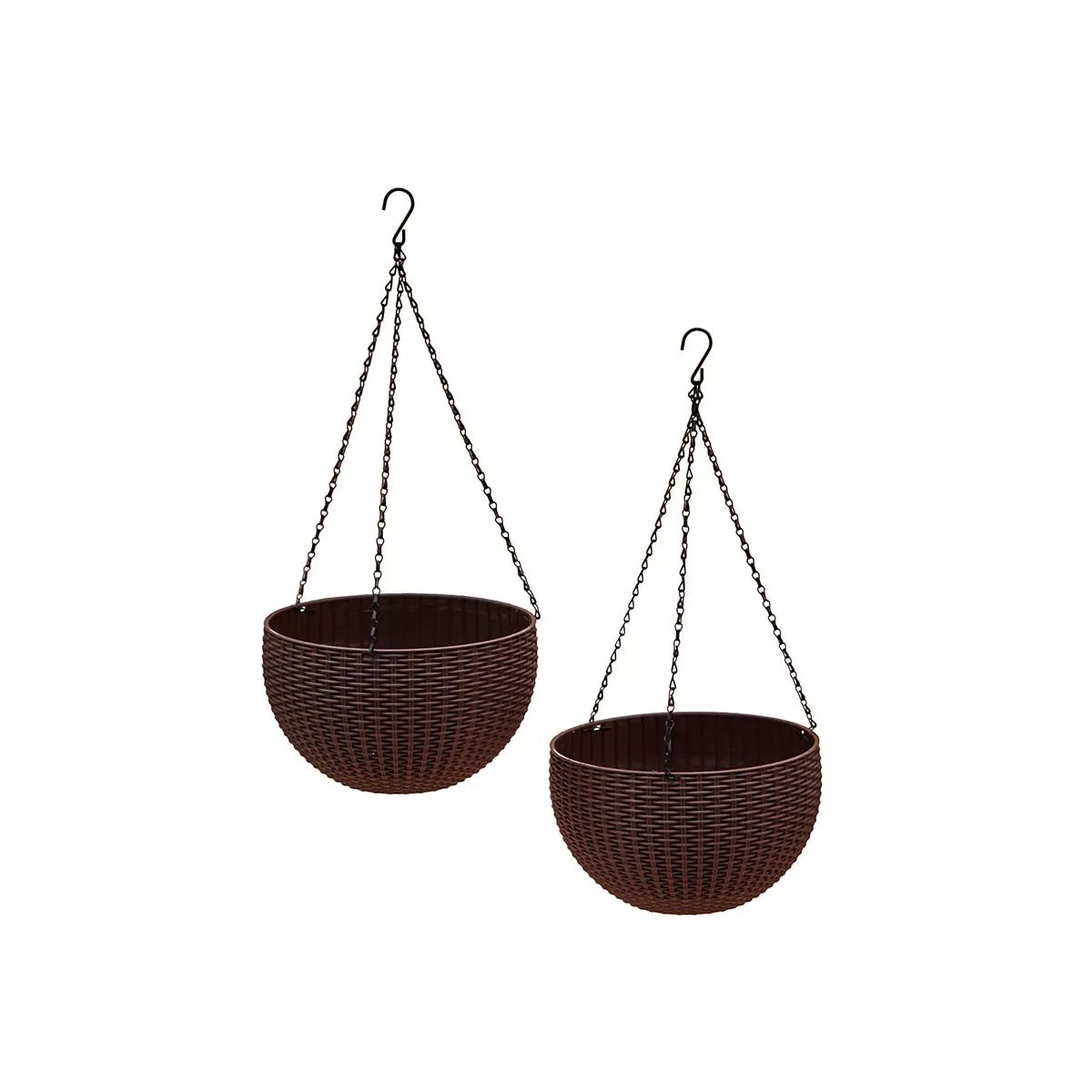 The Lakeside Collection Hanging Basket Planter Pots with Metal Chains - Set of 2 | Target