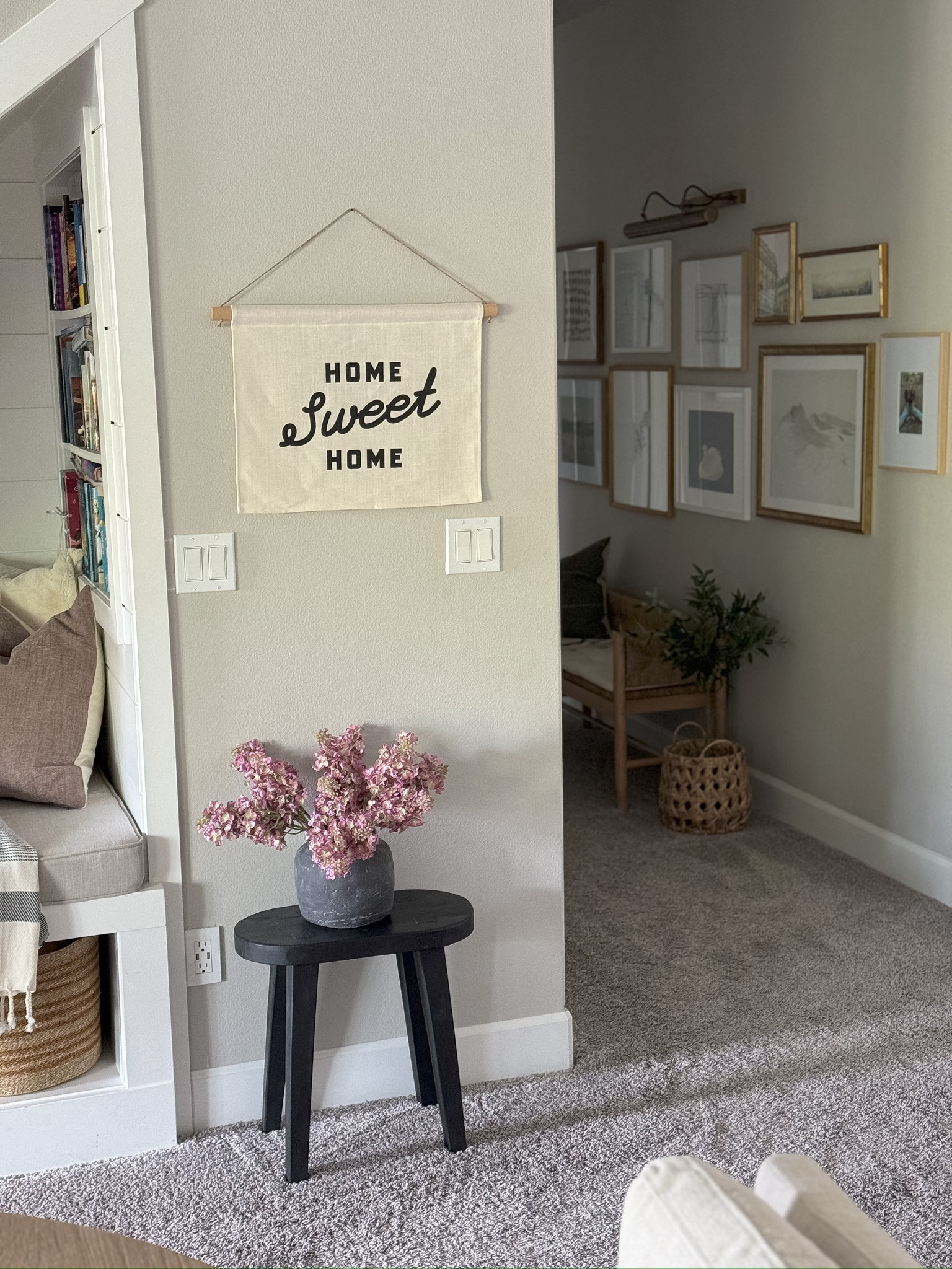 So many of you have been loving this sweet little nook in our basement! These real touch faux lilacs were the top clicked item this week! 

#LTKhome #LTKstyletip