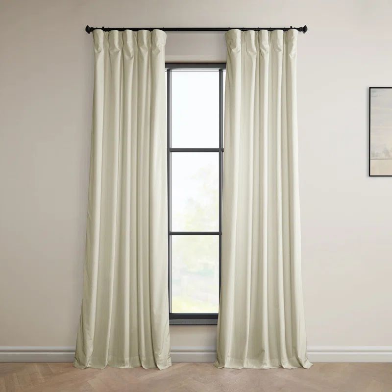 Heritage Red Barrel Plush Velvet Room Darkening Thermal Single Curtain Panel | Wayfair North America