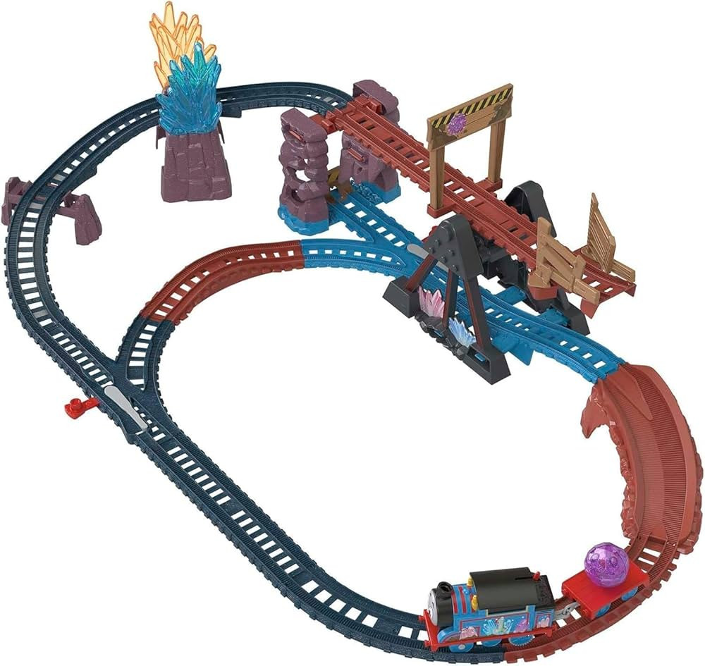 Thomas & Friends Motorized Toy Train Set Crystal Caves Adventure with Thomas, Tipping Bridge & 8 ... | Amazon (US)