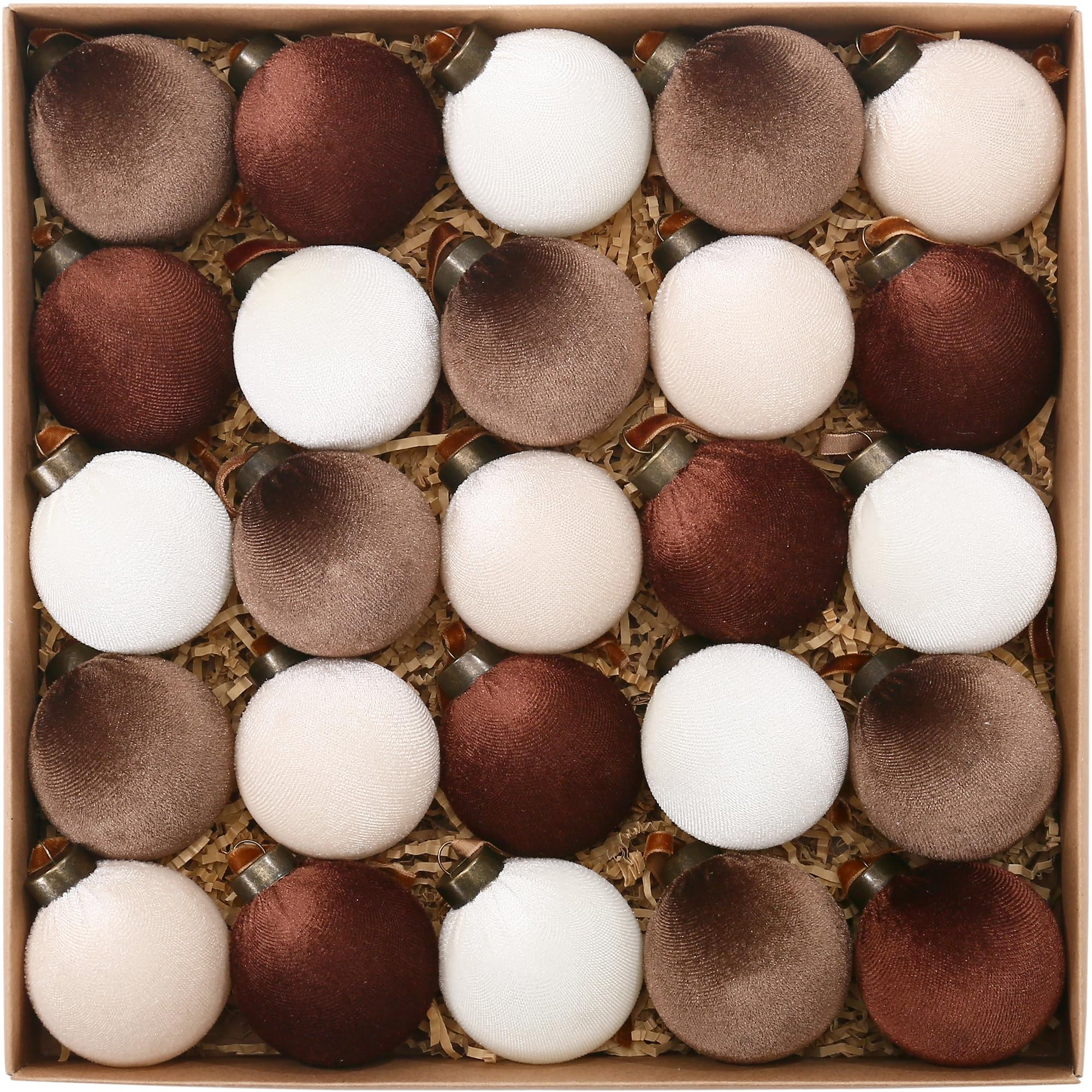 Sea Team 25-Pack Flocked Velvet Cloth Christmas Tree Ball Ornaments Set, Hanging Velour Baubles, ... | Amazon (UK)