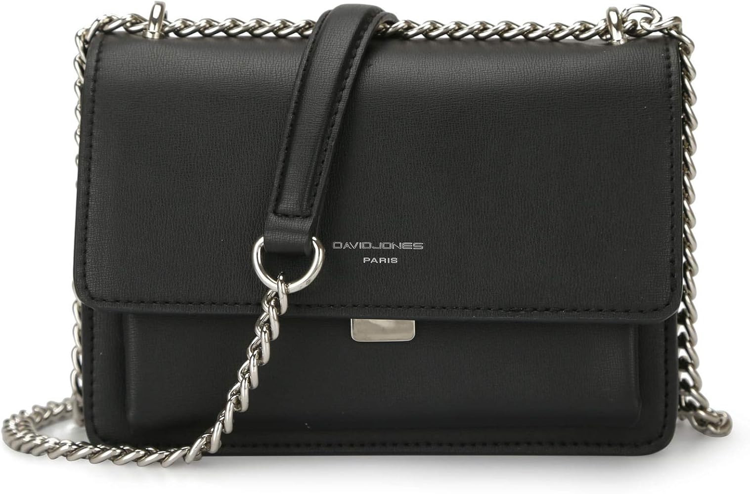 David Jones DAVIDJONES Women's Small Saffiano Faux Leather Crossbody Bag with Chain Strap | Amazon (US)