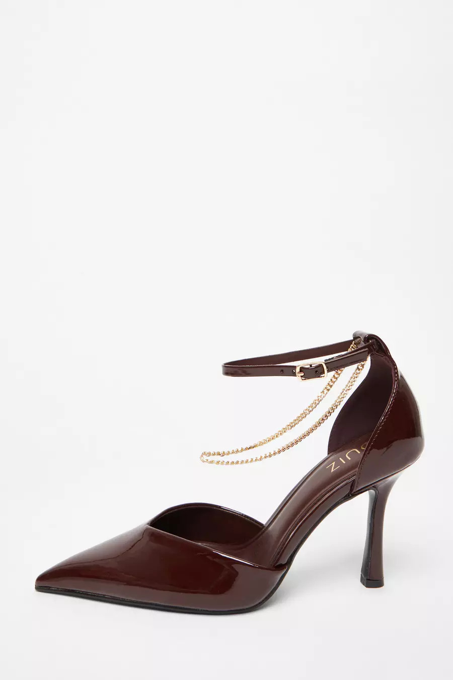 Dark Red Faux Leather Court Heels | Quiz Clothing
