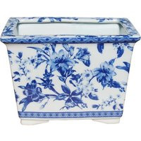Blue & White Floral Porcelain Rectangular Cachepot Pot | Etsy (US)