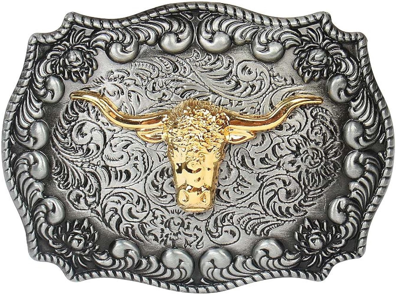 HUABOLA CALYN Western Cowboy Cowgirl Belt Buckle, Long Horn Bull Western Belt Buckle for Men Wome... | Amazon (US)