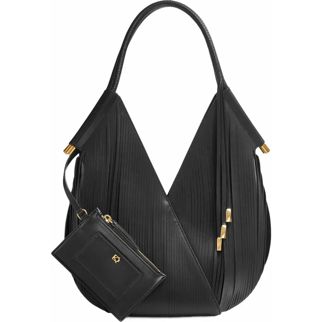 Donna Karan New York Baldwin Lasercut Mini Shoulder in Black/gold at Nordstrom | Nordstrom