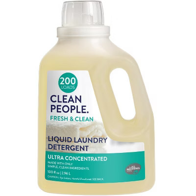 Clean People Liquid Laundry Detergent - Recyclable Packaging, Stain Fighting - Ultra Concentrated, Fresh & Clean - Laundry Soap 200 Loads | Target