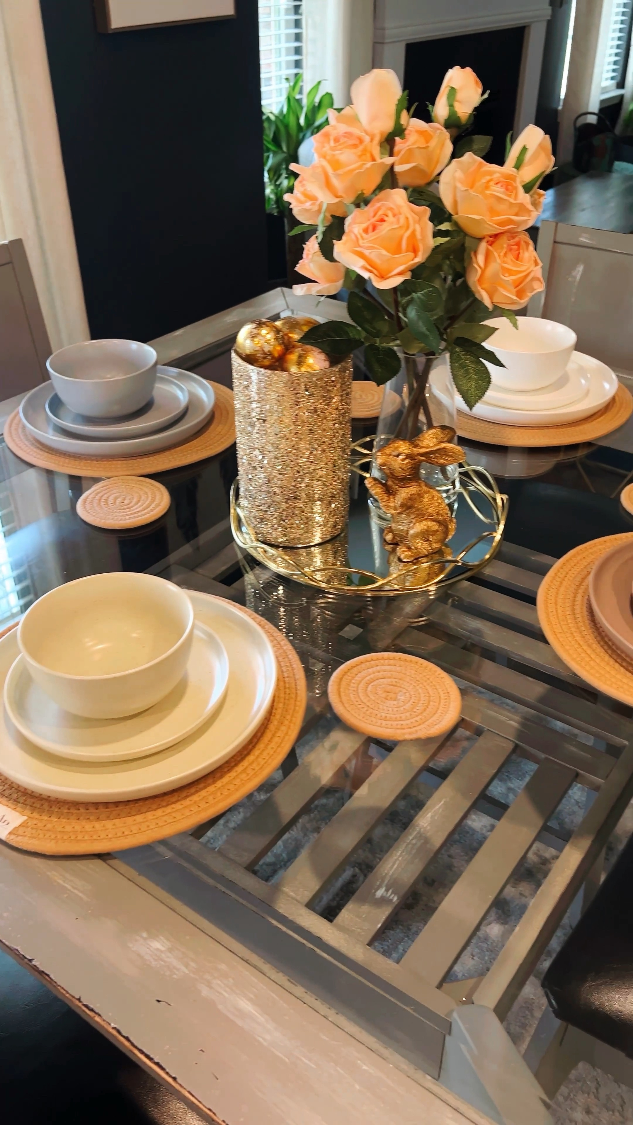 Easter breakfast table! I am loving these new placemats and dinnerware from Amazon! 

#LTKfindsunder100 #LTKVideo #LTKhome