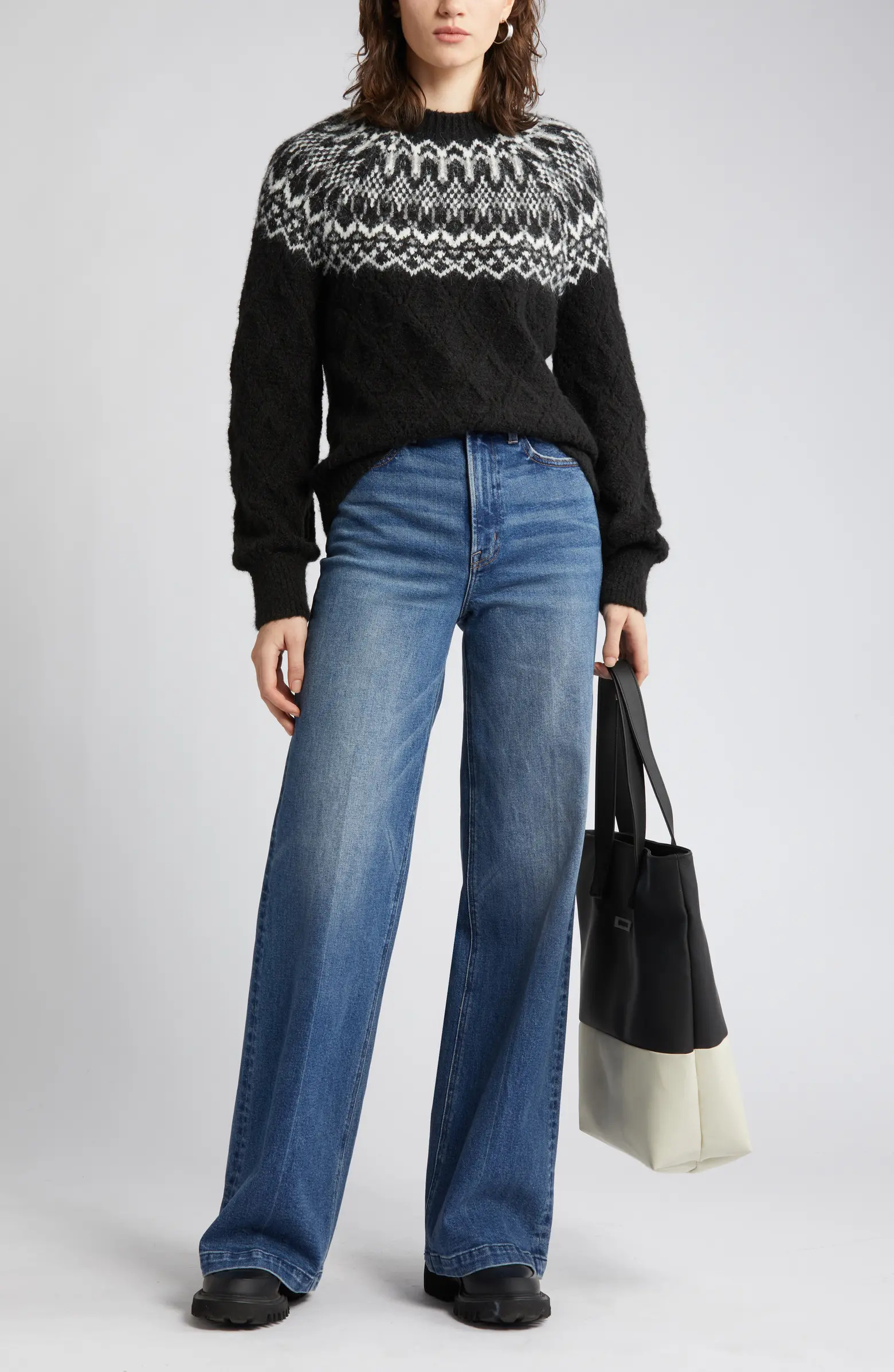 Fair Isle Pointelle Sweater | Nordstrom