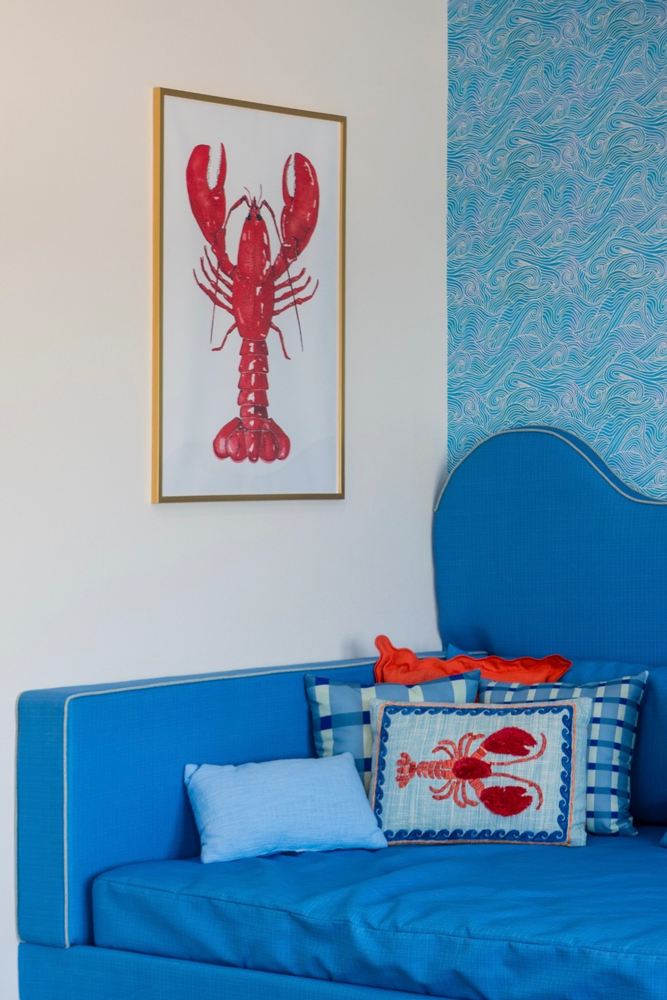 Red, white and waves! 🌊 🦞Shop this beautiful room from a recently completed project, The Marsh House! 

#Bedroom #BeachHouse #HomeDecor

#LTKHome #LTKSaleAlert #LTKSeasonal