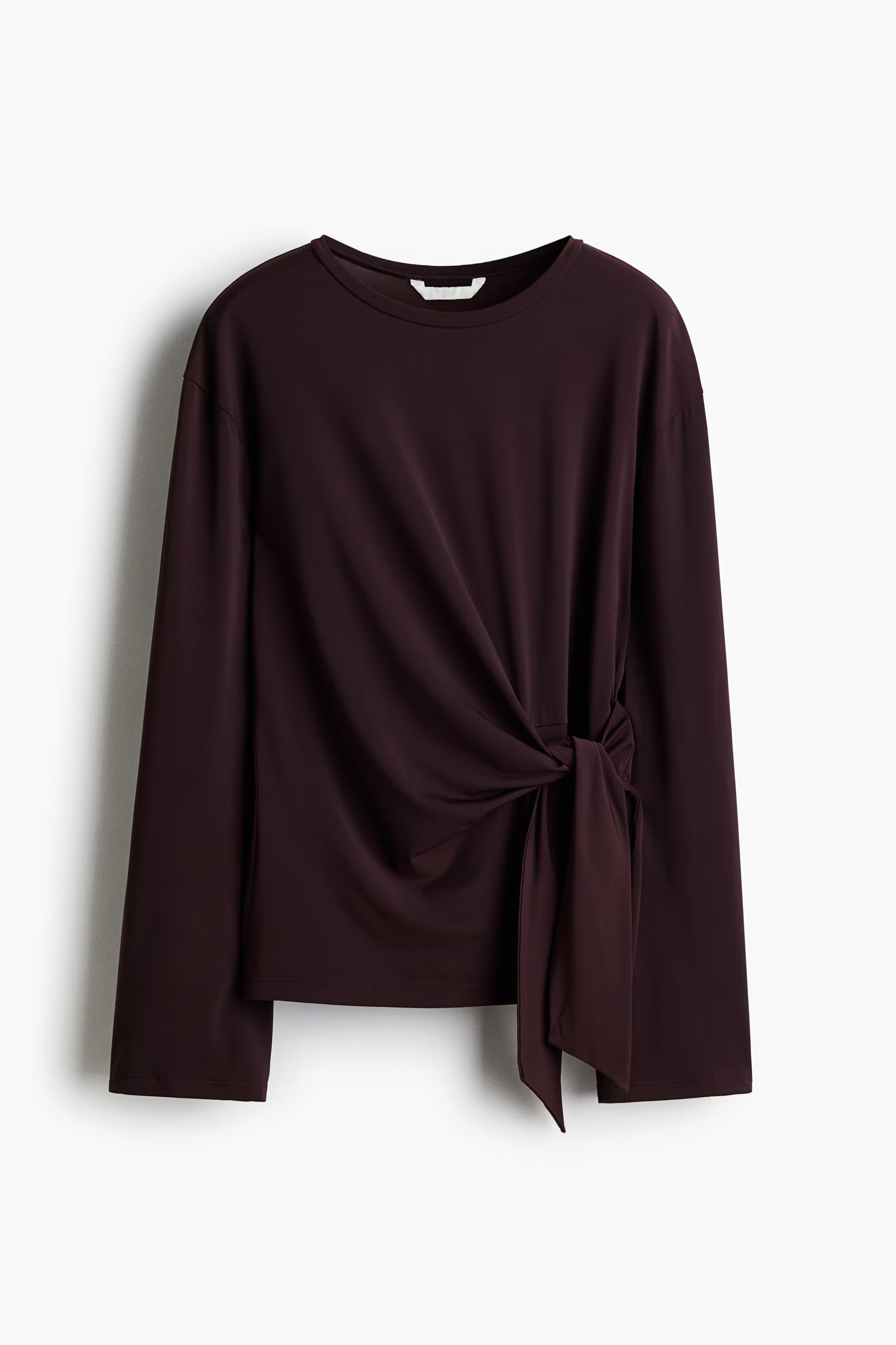 Tie-detail top - Burgundy - Ladies | H&M GB | H&M (UK, MY, IN, SG, PH, TW, HK)