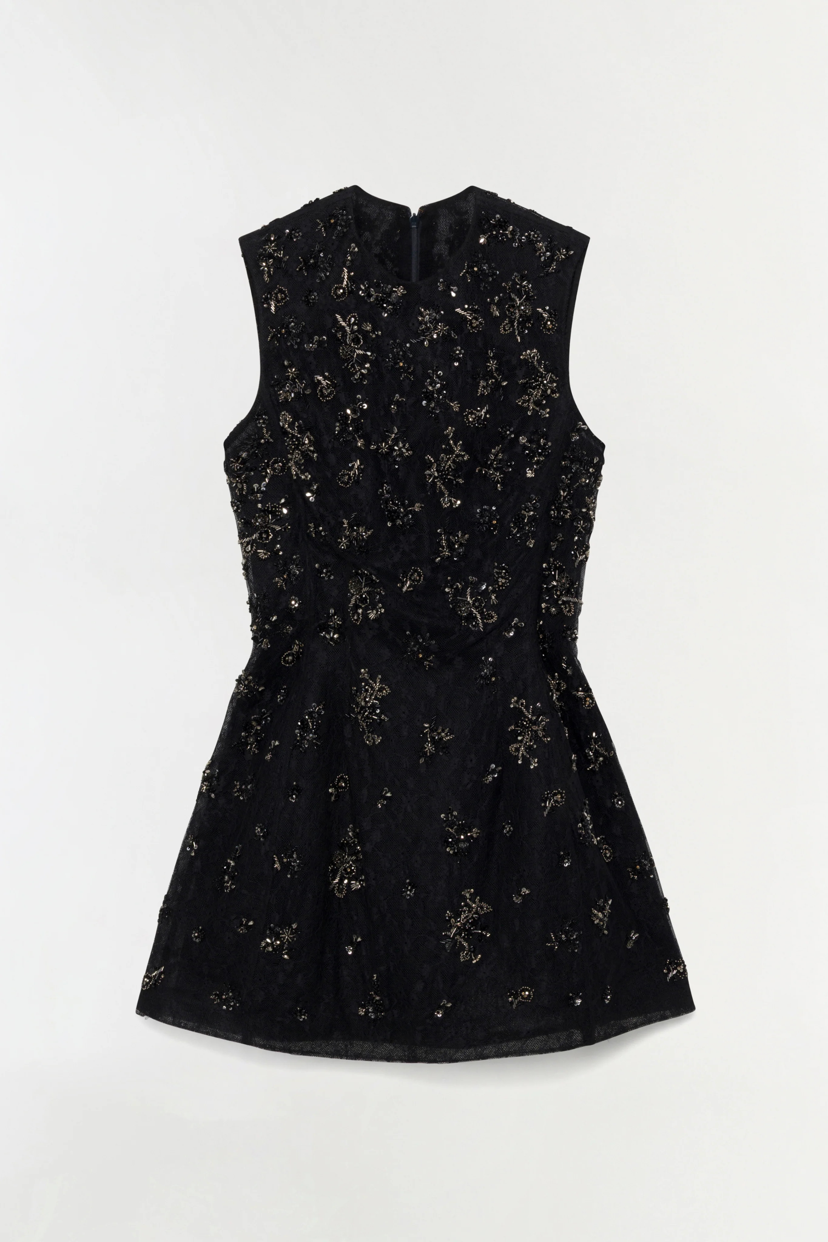 SIMKHAI Women's Evelina Embellished Lace Mini Dress in Black, Size 0 | Simkhai