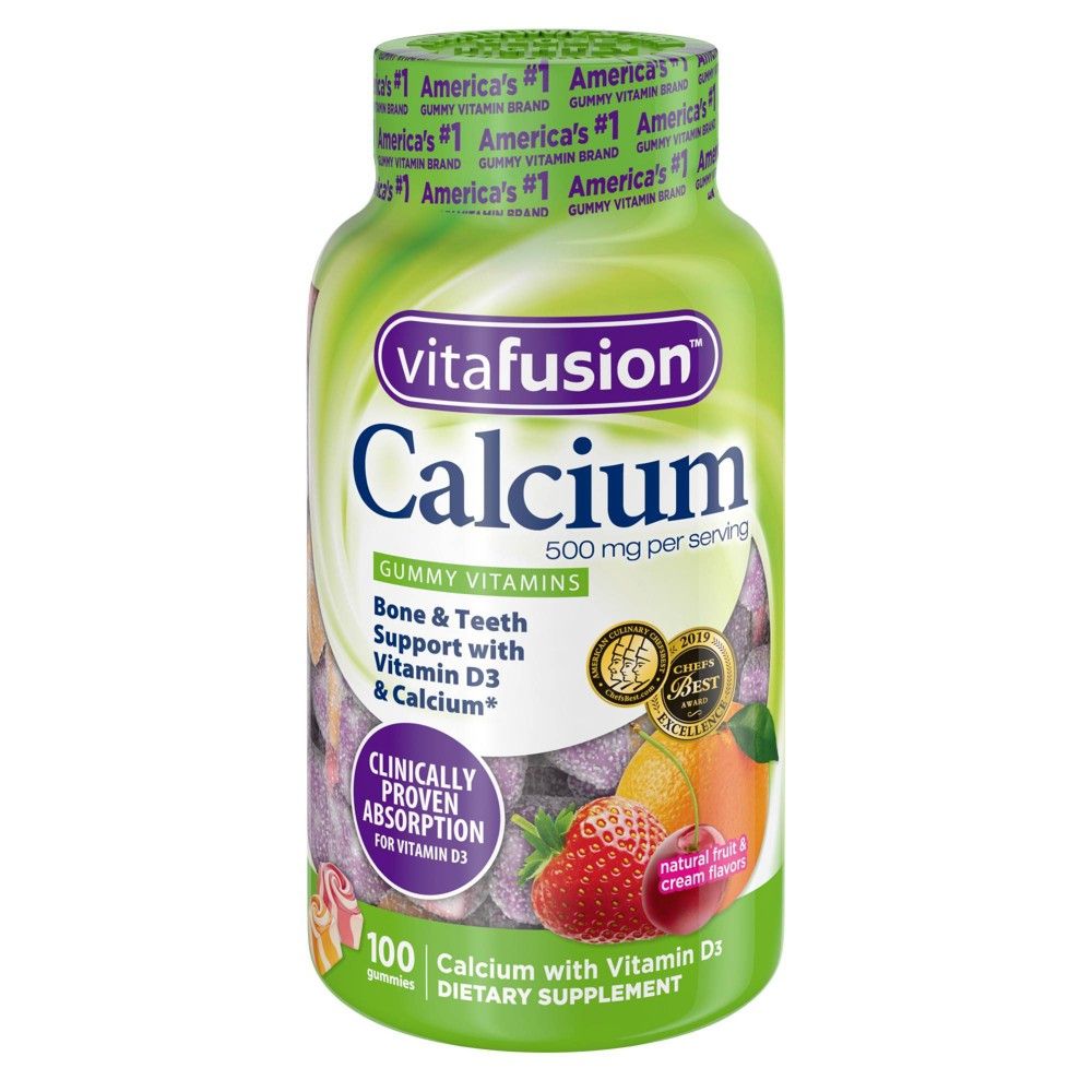 VitaFusion Calcium Dietary Supplement Adult Gummies - Fruit & Cream - 100ct | Target