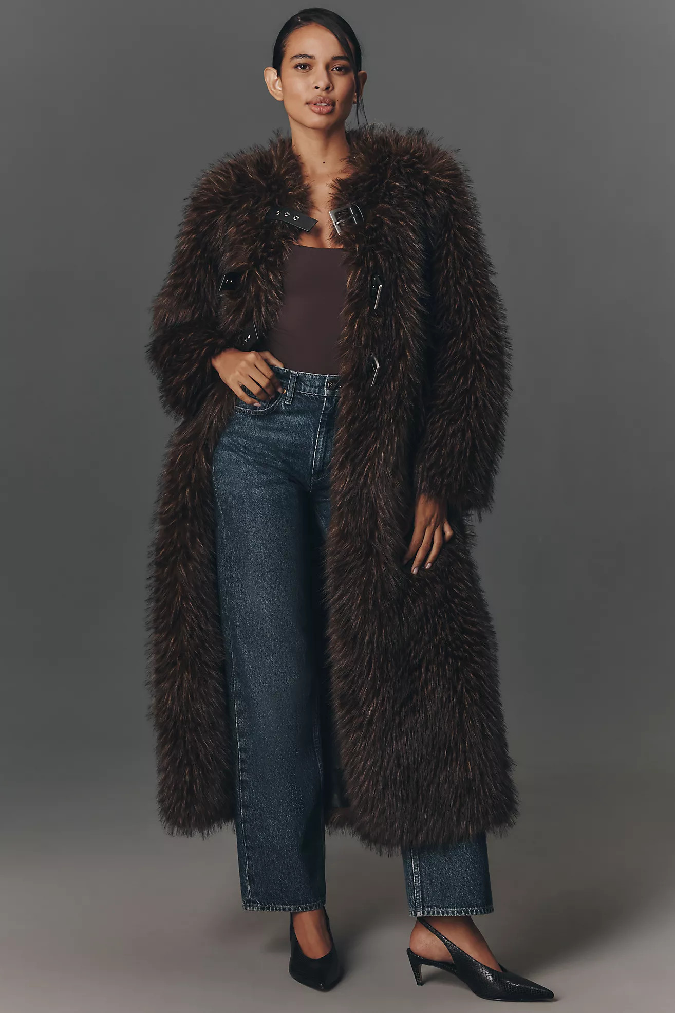 APPARIS Nolwen Faux Fur Maxi Coat | Anthropologie (US)
