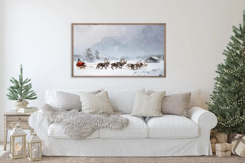 Samsung Frame TV Art Christmas Santa's Nordic Delivery - Etsy | Etsy (US)