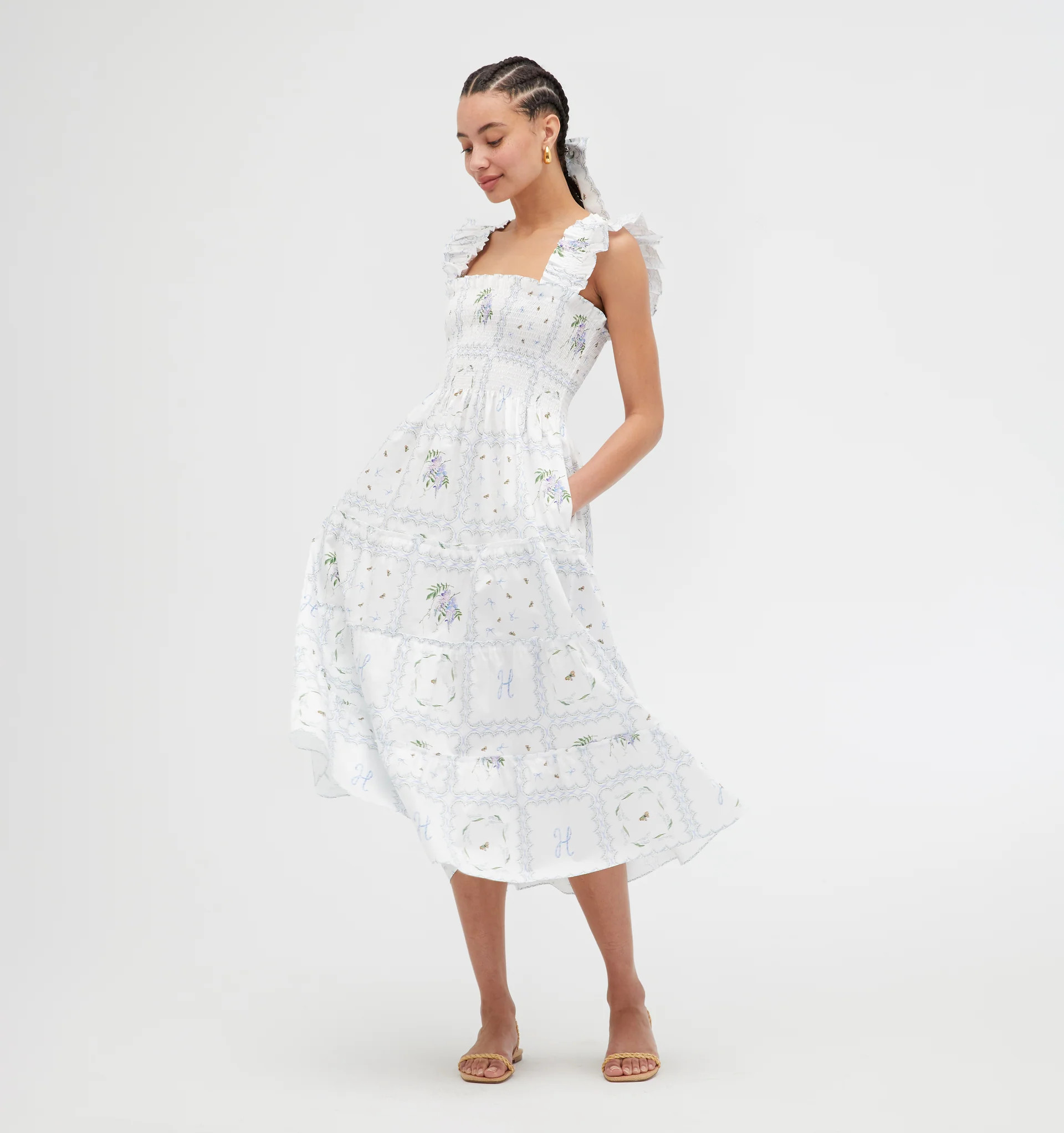 The Ellie Nap Dress - Black Lily of the Valley | Hill House Home