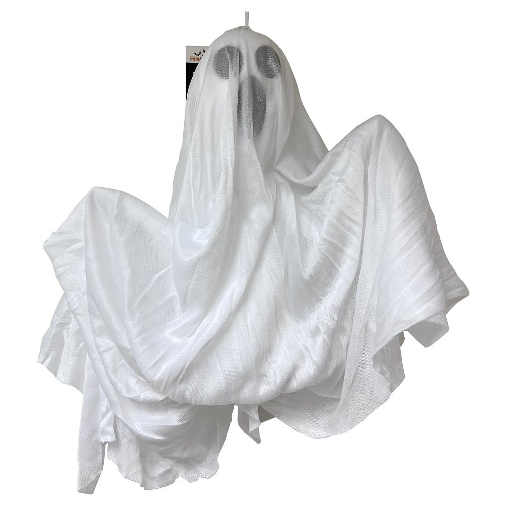 Halloween White Foam Hanging Ghost Decoration, 32 in, by Way To Celebrate | Walmart (US)