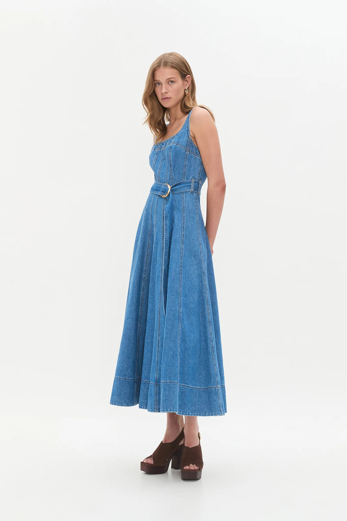 Rainer Denim Midi Dress | aje. (Australia and New Zealand)