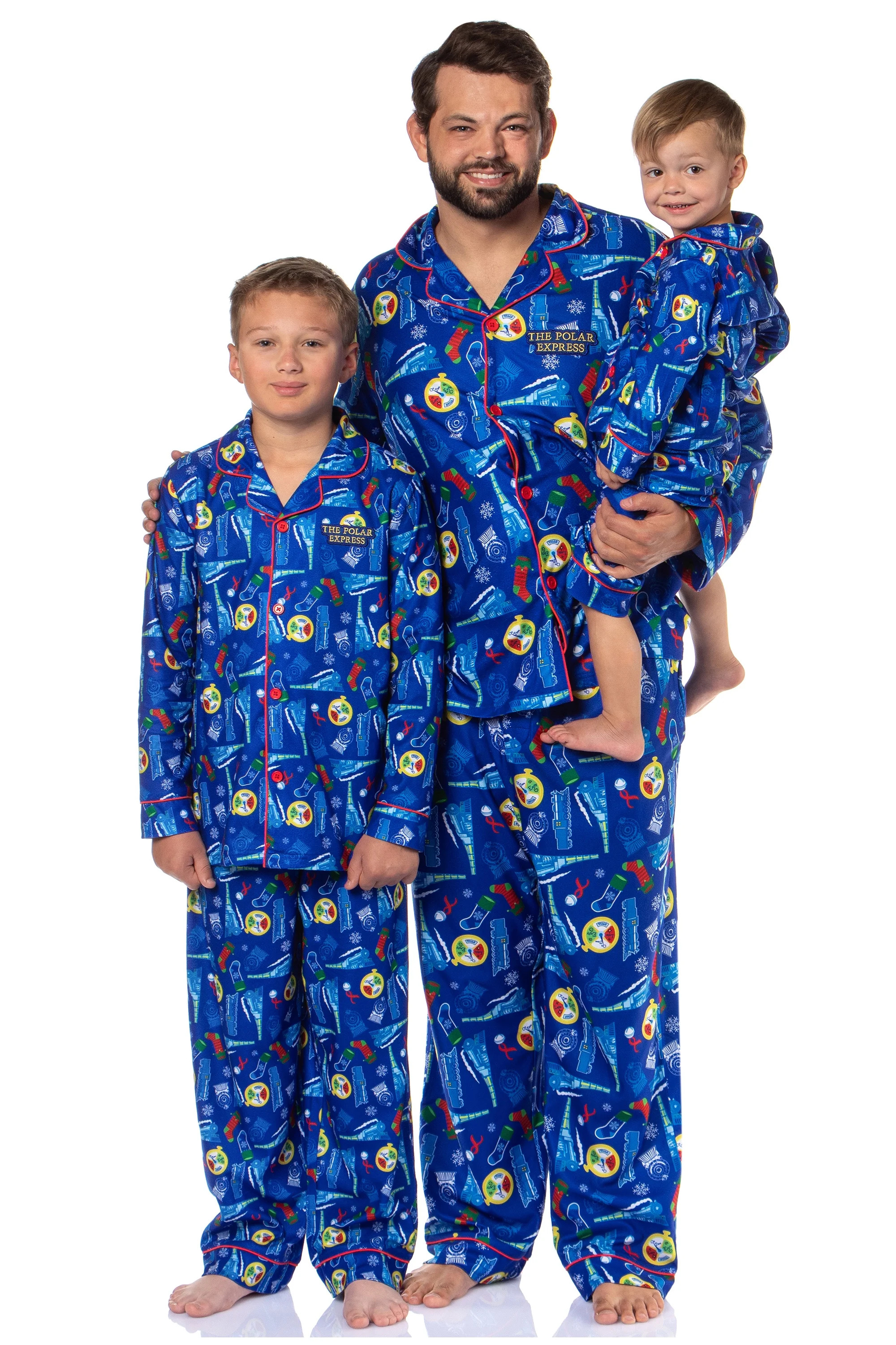 The Polar Express Christmas AOP Icons Sleepwear Button-Up Coat Front Toddler Kids 2-Piece Pajama ... | Walmart (US)