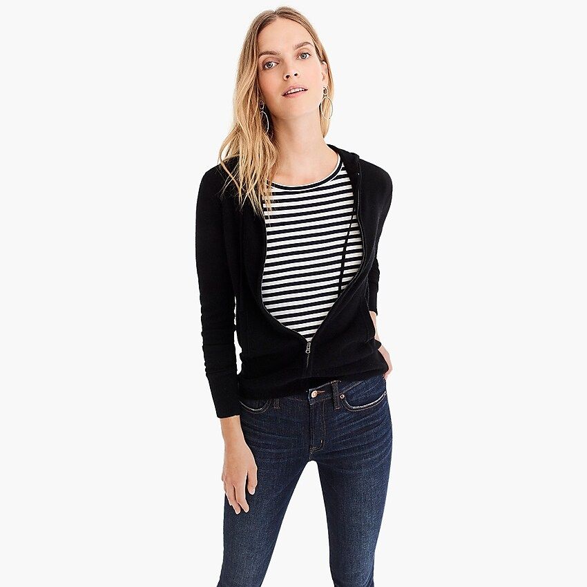 Everyday cashmere zip-front hoodie | J.Crew US