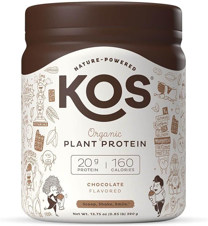 KOS Vegan Protein Powder Erythritol Free, Chocolate - Organic Pea Protein Blend, Plant Based Supe... | Amazon (US)