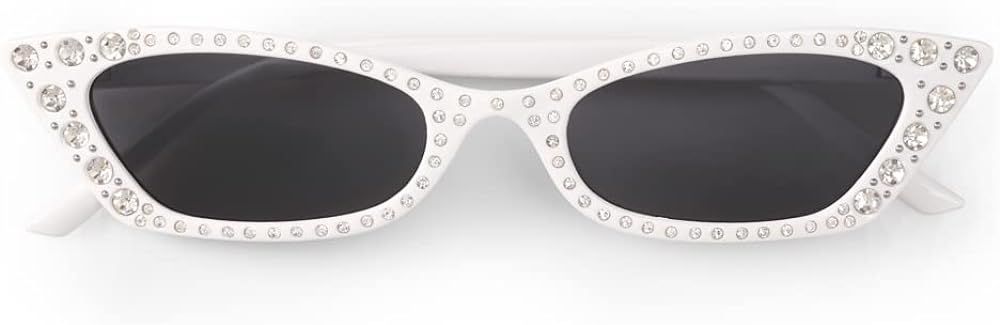 xo, Fetti White Bedazzled Cat Eye Sunglasses | White Bachelorette Party Favor, Bridesmaid Sunnies... | Amazon (US)
