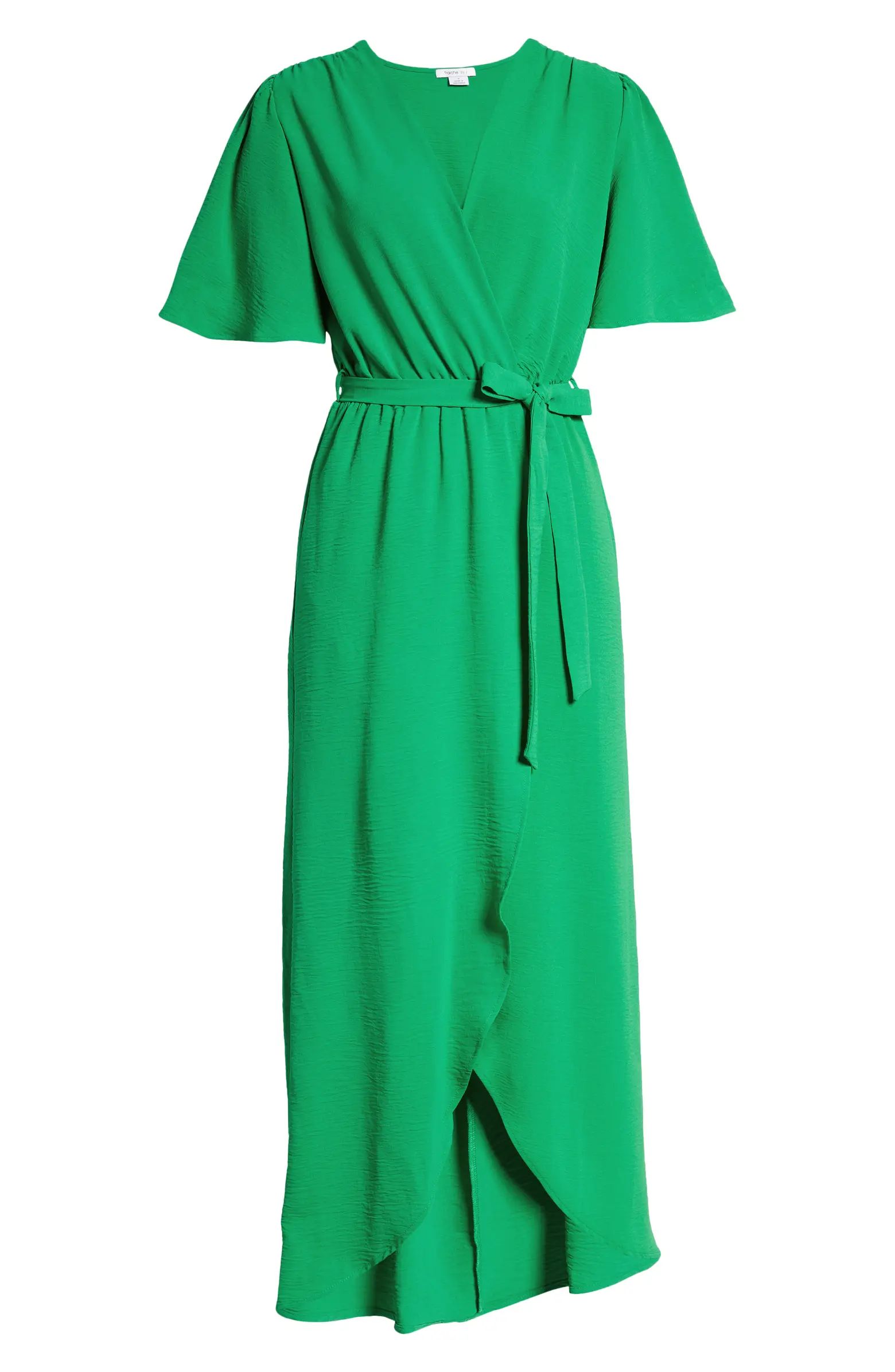 Flutter Sleeve Faux Wrap Maxi Dress | Nordstrom