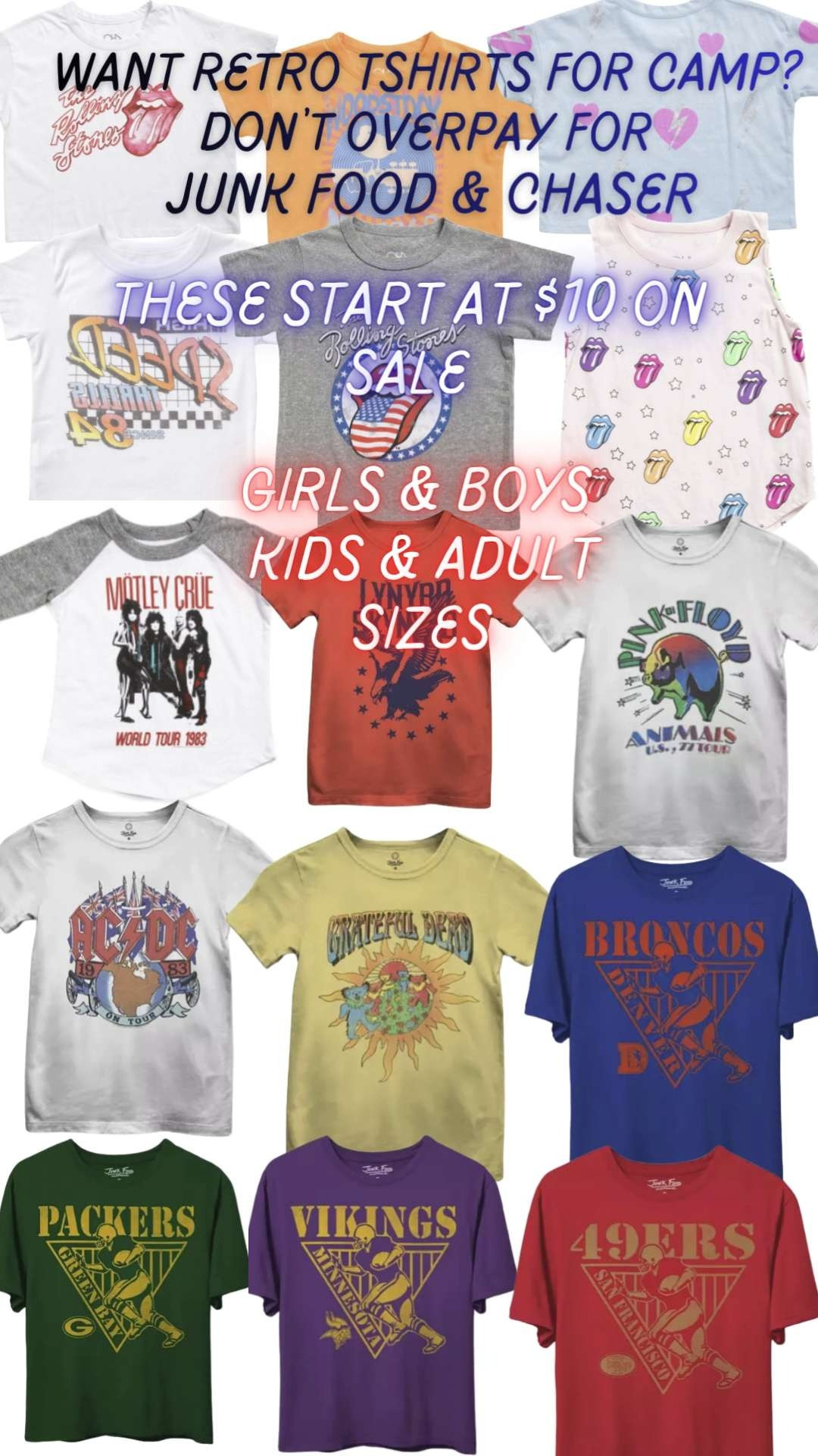 Doing the lords work again by scouring the internet finding retro tshirts from Junk Food and Chaser on sale.  

These are from a variety of retailers, but I will never pay full price for these shirts.  I have included both kids and adult sizes and they start at $10.   

These retail at Dennys or Bloomingdales for $50+.  

 #LTKmomlife #LTKSaleAlert #LTKKids